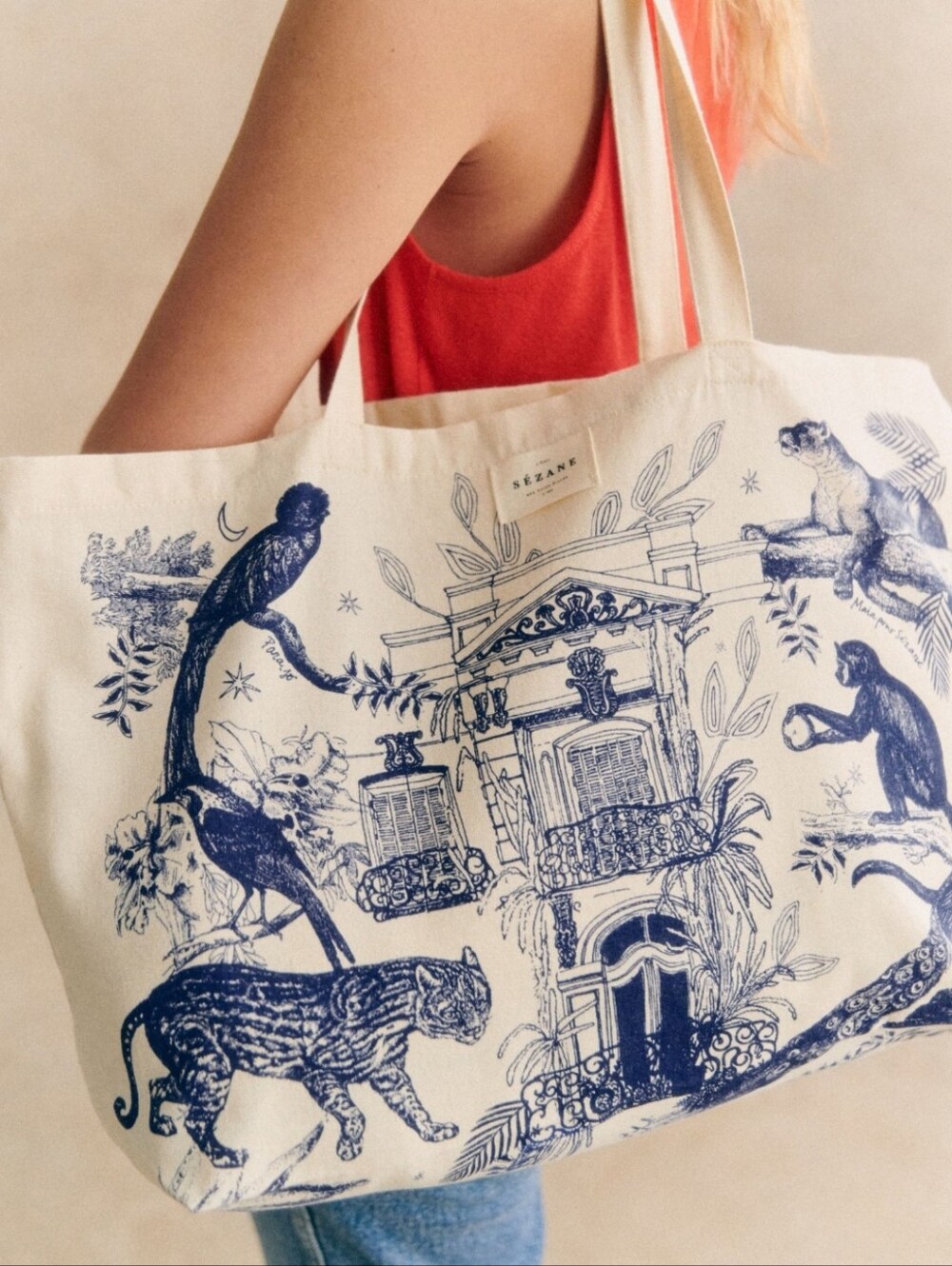 Sezane × Maia Bunge Paradiso Jungle Canvas Tote - Picture 15 of 15